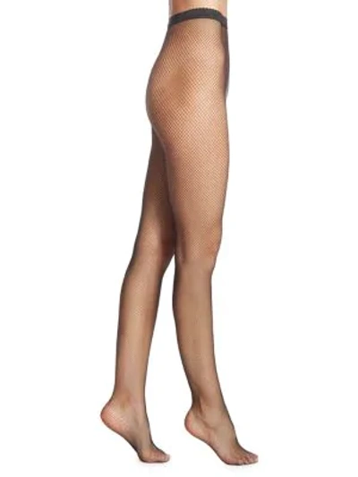Shop Wolford Small Fishnet Tights In Black
