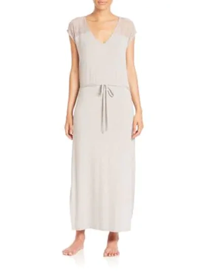 Shop Skin Sleeveless Slinky Gown In Heather Grey
