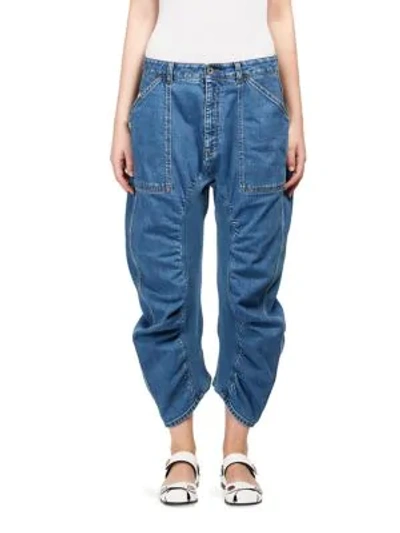 Shop Stella Mccartney Xenia Cropped Denim Pants In Classic Blue