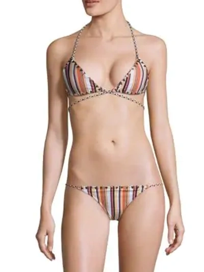Shop Same Swim The Vixen Multi-striped Bikini Top In Stripe Multicolor
