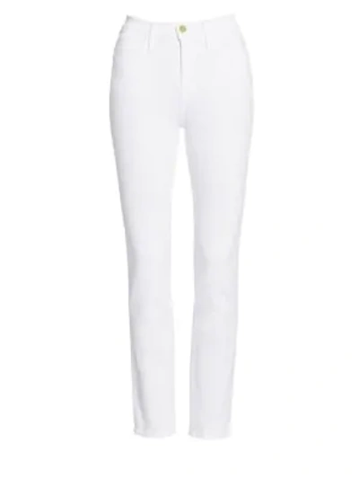 Shop Frame Le High Straight Jeans In Blanc