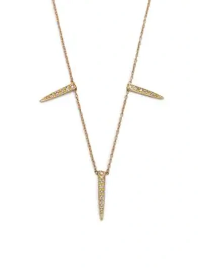 Shop Jacquie Aiche Diamond & 14k Yellow Gold Three Ice Pick Necklace