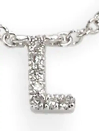 Shop Ef Collection Diamond Bezel & Initial Pendant Necklace In L