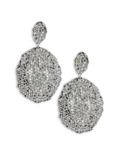 Shop Aurelie Bidermann Women's Vintage Lace Drop Earrings In Silver