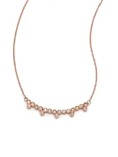 Shop Jacquie Aiche Diamond & 14k Rose Gold Multi-bezel Necklace