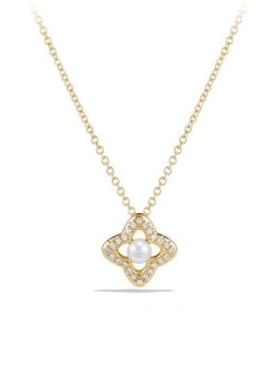 Shop David Yurman Venetian Gemstone & Diamond Pavé Quatrefoil Pendant Necklace In Gold