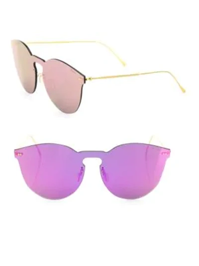 Shop Illesteva Leonard Ii 50mm Mirrored Mask Sunglasses In Pink