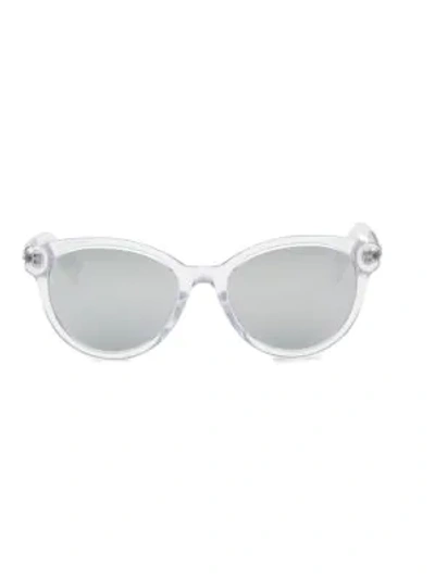 Shop Dior Ama7 52mm Mirrored Round Sunglasses In Crystal