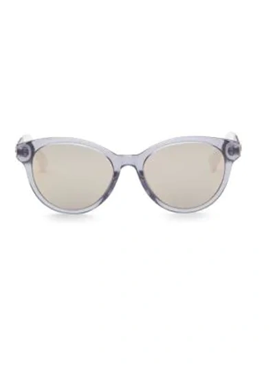 Shop Dior Ama7 52mm Mirrored Round Sunglasses In Blue