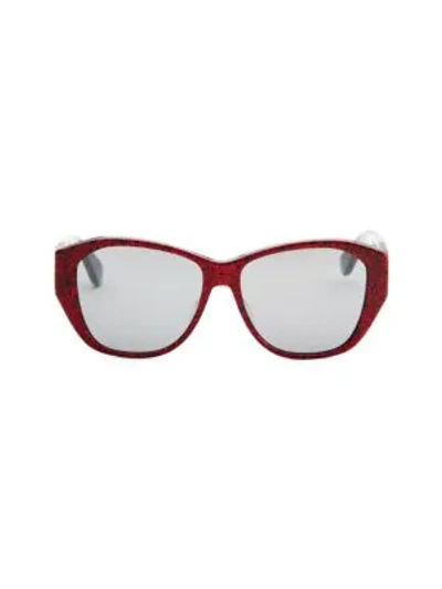 Shop Saint Laurent 56mm Square Sunglasses In Red