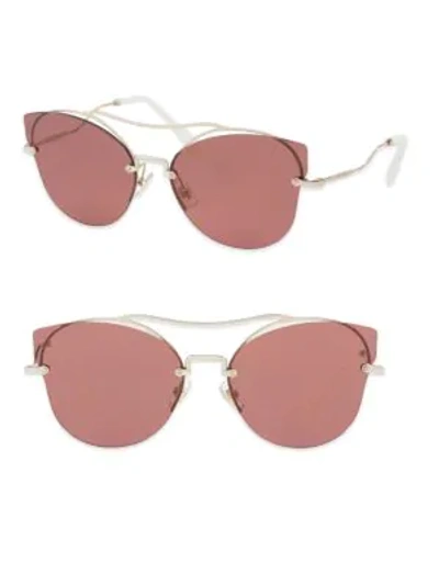 Shop Miu Miu 62mm Mirrored Butterfly Sunglasses In Pink