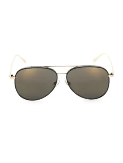 Shop Jimmy Choo Women's Reto 57mm Mirrored Aviator Sunglasses In Gold