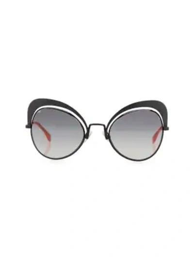 Shop Fendi 54mm Cat Eye Sunglasses In Black
