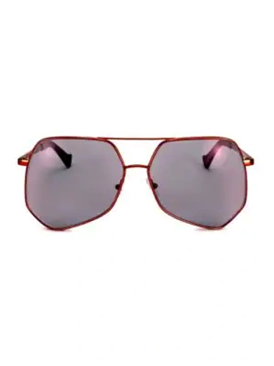 Shop Grey Ant Megalast 61mm The Wire Hexagon Aviator Sunglasses In Red