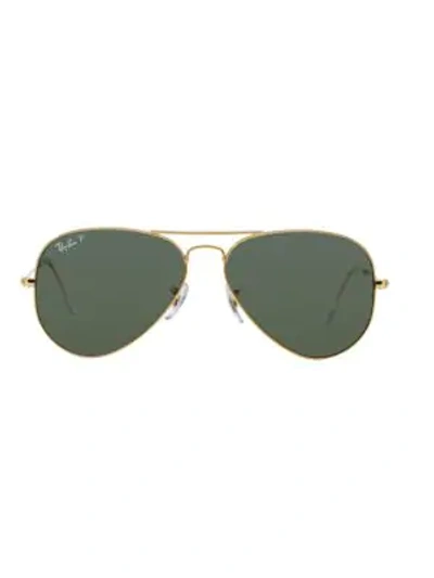 Shop Ray Ban Women's Rb3025 62mm Original Aviator Polarized Sunglasses In Gold