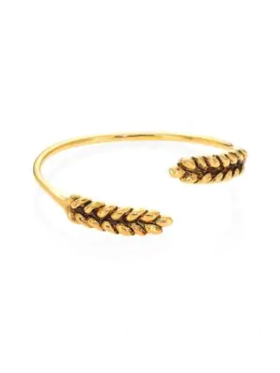 Shop Aurelie Bidermann Two Cobs Wheat Bangle Bracelet In Gold