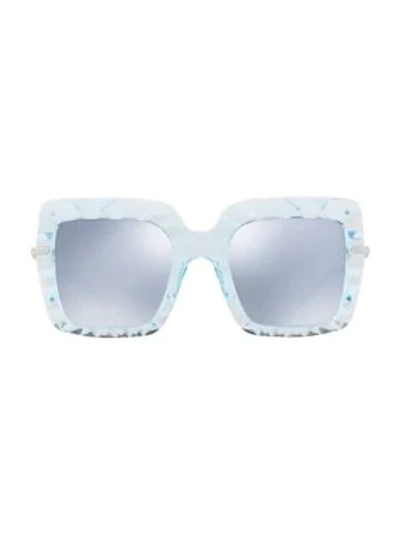 Shop Dolce & Gabbana 51mm Mirrored Square Sunglasses In Blue