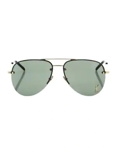 Shop Saint Laurent Women's Classic 59mm Pilot Sunglasses In Gold