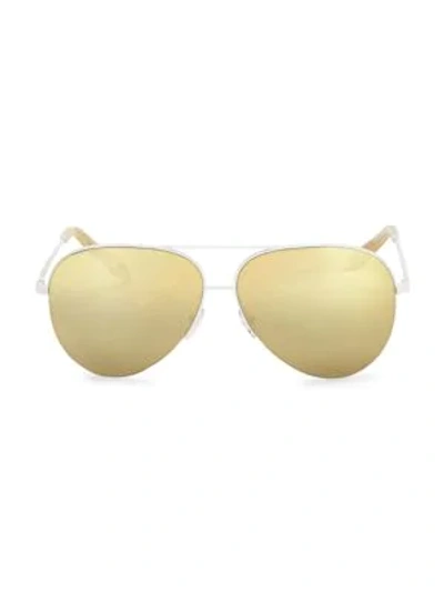 Shop Victoria Beckham Classic Victoria 62mm Mirrored Aviator Sunglasses In Gold