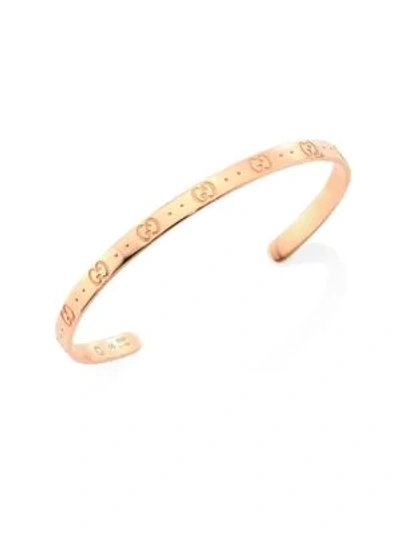 Shop Gucci Icon 18k Rose Gold Bangle Bracelet