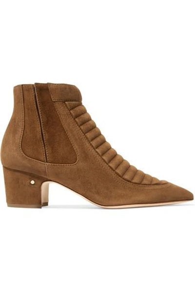 Shop Laurence Dacade Sully Quilted Suede Ankle Boots In Camel