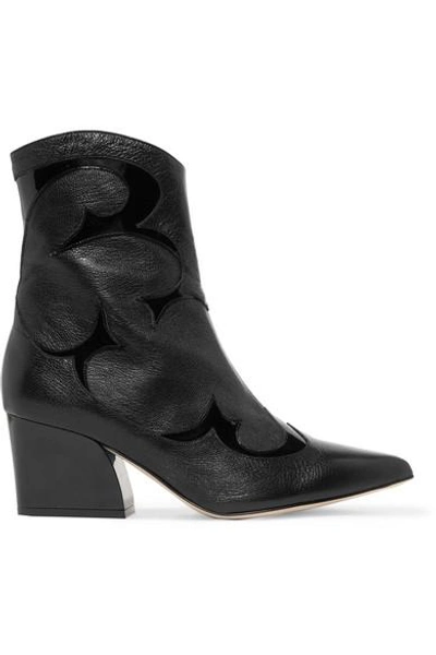 Shop Tibi Felix Patent-trimmed Leather Ankle Boots In Black