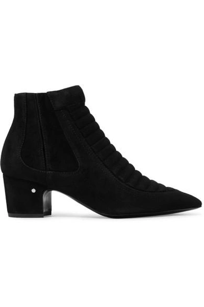 Shop Laurence Dacade Sully Quilted Suede Ankle Boots In Black