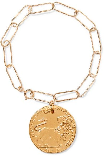 Shop Alighieri Il Leone Gold-plated Bracelet