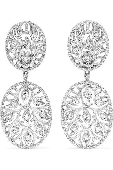Buccellati 18-karat White Gold Diamond Earrings | ModeSens