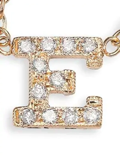 Shop Zoë Chicco Pavé Diamond & 14k Yellow Gold Initial Pendant Necklace In E