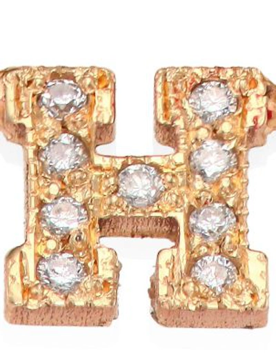 Shop Zoë Chicco Pavé Diamond & 14k Yellow Gold Initial Pendant Necklace In H
