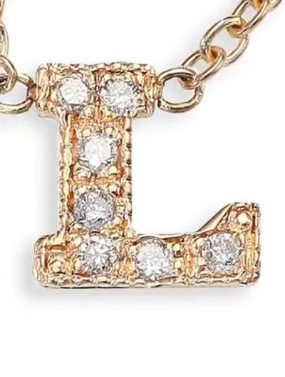 Shop Zoë Chicco Pavé Diamond & 14k Yellow Gold Initial Pendant Necklace In L