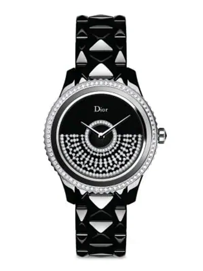 Shop Dior Viii Grand Bal Diamond, Black Mother-of-pearl, Black Ceramic & Stainless Steel Automatic Bracel