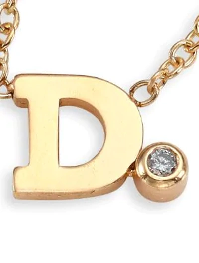 Shop Zoë Chicco Diamond & 14k Yellow Gold Initial Pendant Necklace