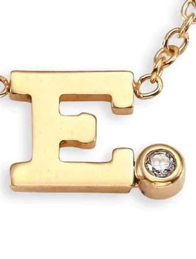 Shop Zoë Chicco Diamond & 14k Yellow Gold Initial Pendant Necklace In E