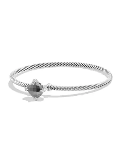 Shop David Yurman Châtelaine® Diamond & Gemstone Cabled Bracelet In Hematine