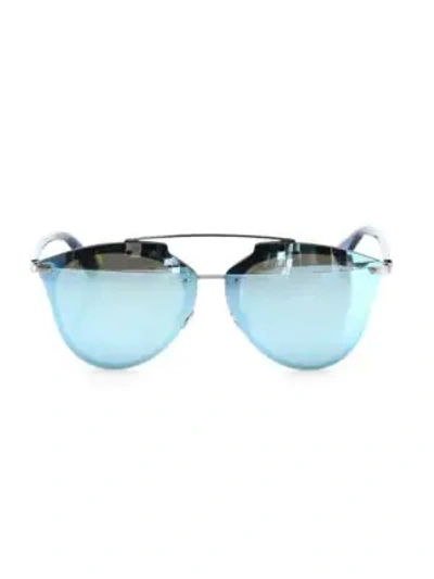 Shop Dior Reflected Prism 63mm Mirrored Modified Pantos Sunglasses In Blue