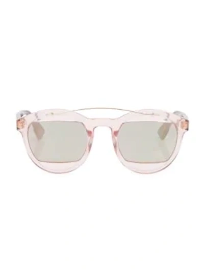 Shop Dior Mania 50mm Mirrored Round Sunglasses In Rose