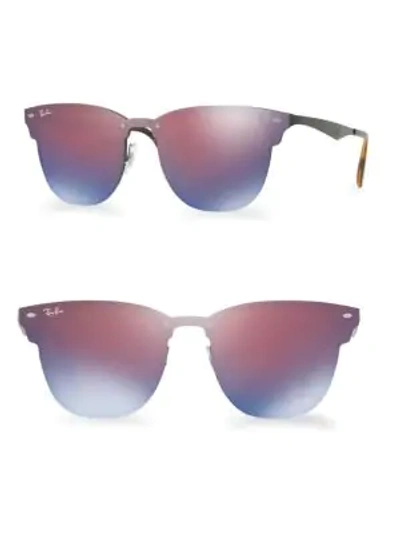 Shop Ray Ban 47mm Blaze Mirrored Clubmaster Sunglasses In Multi