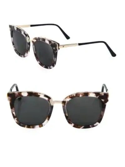 Shop Gentle Monster Button 53mm Square Sunglasses In Tortoise