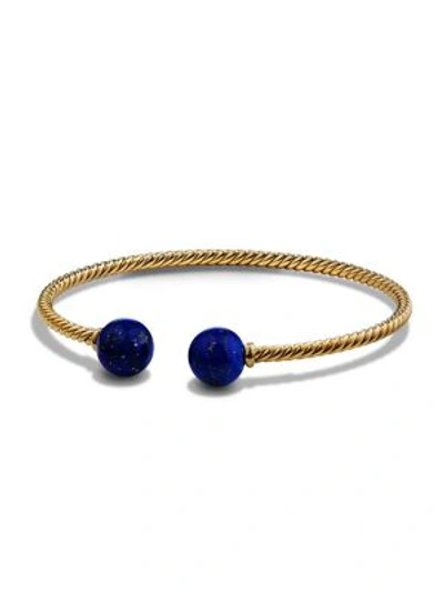 Shop David Yurman Women's Bead Bracelet With Gemstone In 18k Yellow Gold In Lapis Lazuli