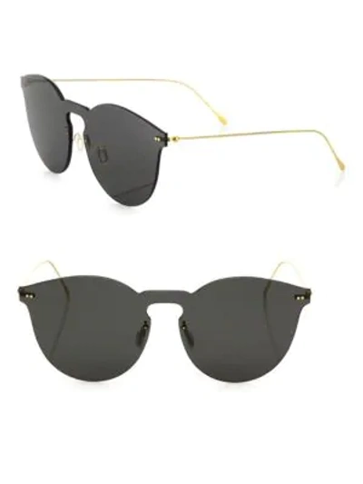 Shop Illesteva Leonard Ii Mask 50mm Round Sunglasses In Dark Grey