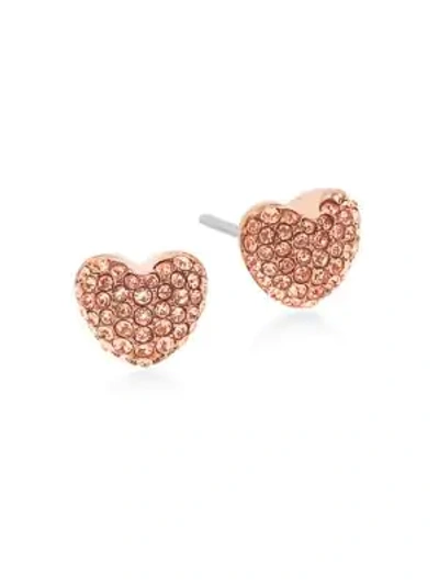 Shop Michael Kors Cubic Zirconia & Crystal Stud Earrings In Rose Gold