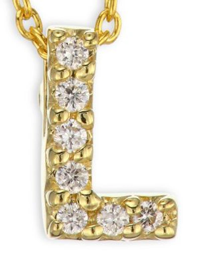 Shop Roberto Coin Tiny Treasures 18k Yellow Gold & Diamond Letter A Necklace