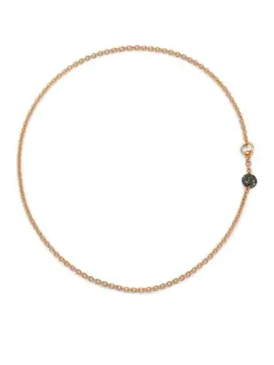 Shop Pomellato Sabbia Black Diamond & 18k Rose Gold Necklace