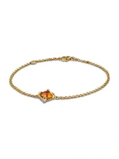 Shop David Yurman Châtelaine Bracelet With Gemstone And Diamonds In 18k Gold In Citrine