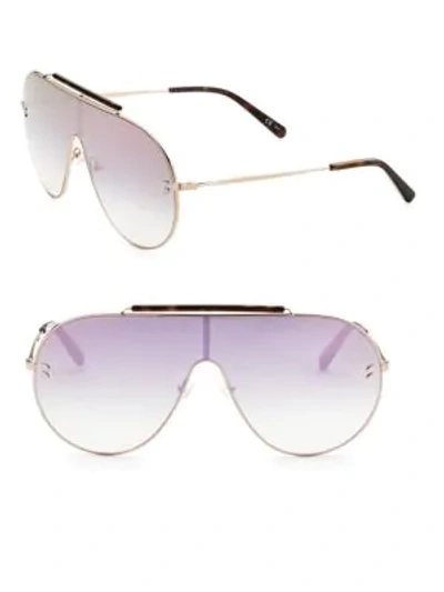 Shop Stella Mccartney 99mm Mirrored Shield Sunglasses In Lilac