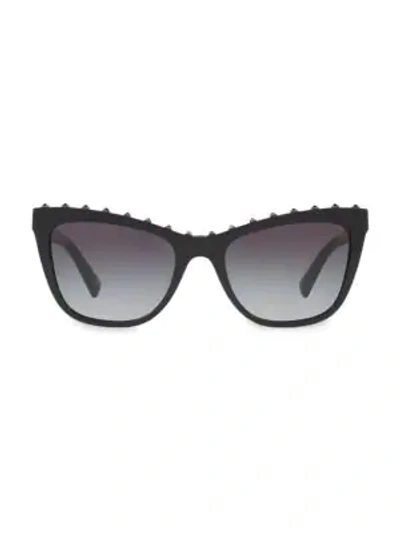 Shop Valentino 54mm Rockstud Cat Eye Sunglasses In Black