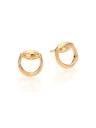 Shop Gucci Horsebit 18k Yellow Gold Stud Earrings
