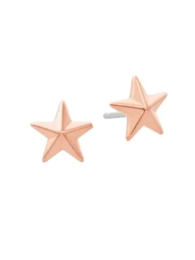 Shop Michael Kors Celestial Star Stud Earrings In Rose Gold